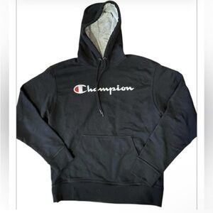 Champion cotton blend  Black Athletic Hoodie medium